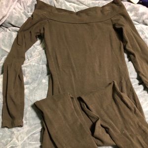 Army/Olive Green Long Sleeve Bodycon Jumpsuit